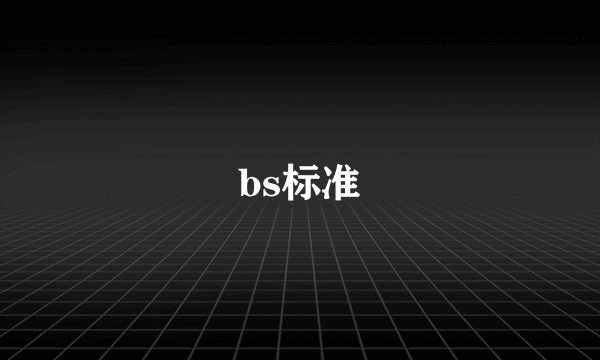 bs标准