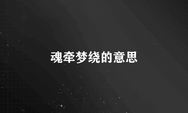 魂牵梦绕的意思