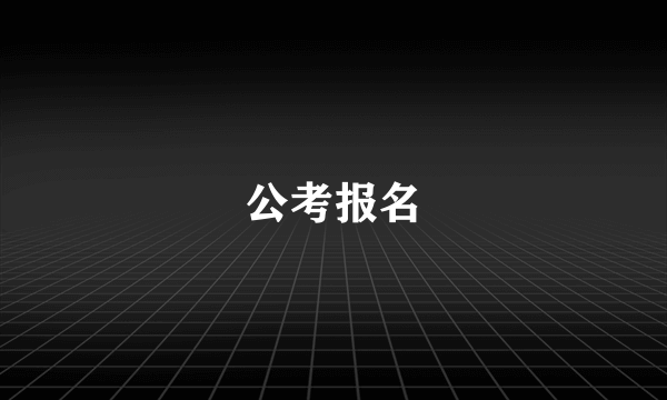 公考报名