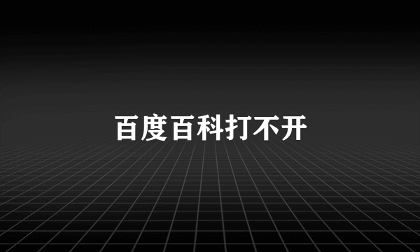 百度百科打不开