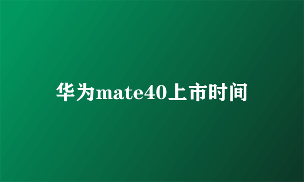 华为mate40上市时间