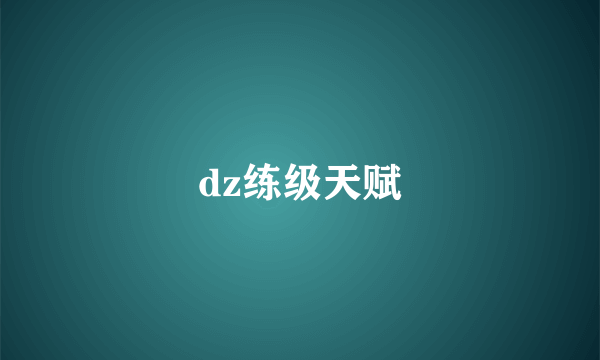 dz练级天赋