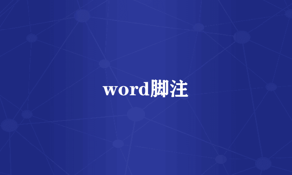 word脚注