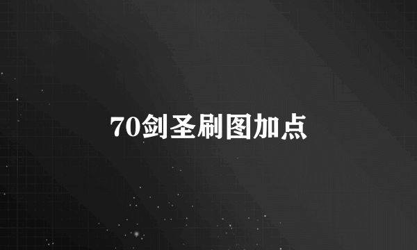 70剑圣刷图加点