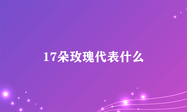 17朵玫瑰代表什么