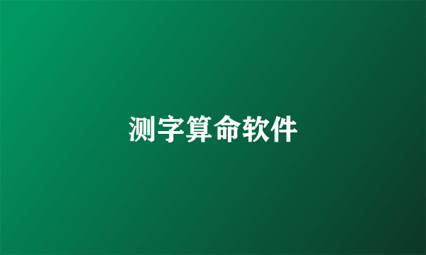 测字算命软件