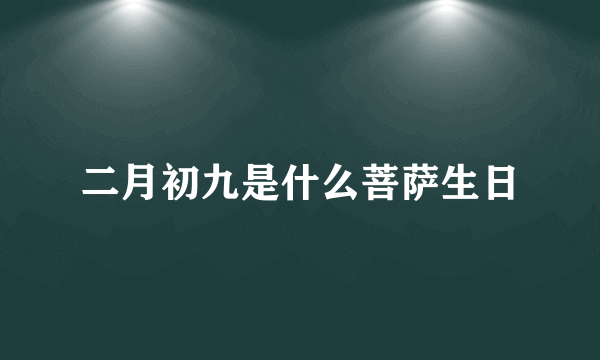 二月初九是什么菩萨生日