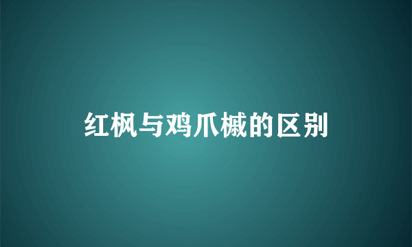 红枫与鸡爪槭的区别