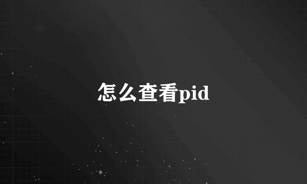 怎么查看pid