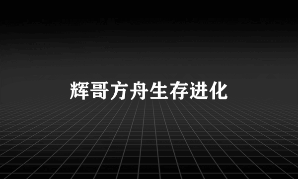 辉哥方舟生存进化