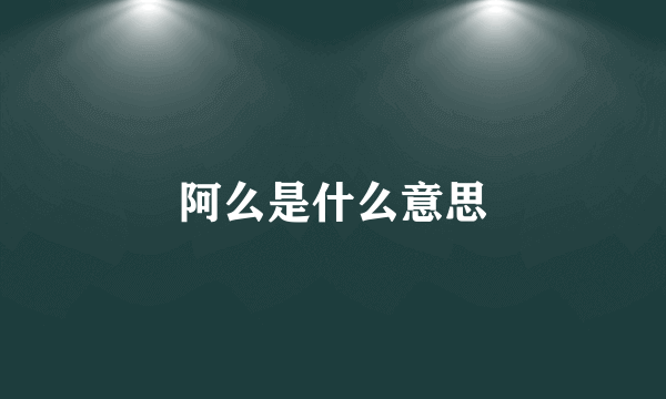 阿么是什么意思