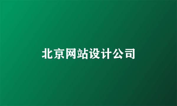 北京网站设计公司