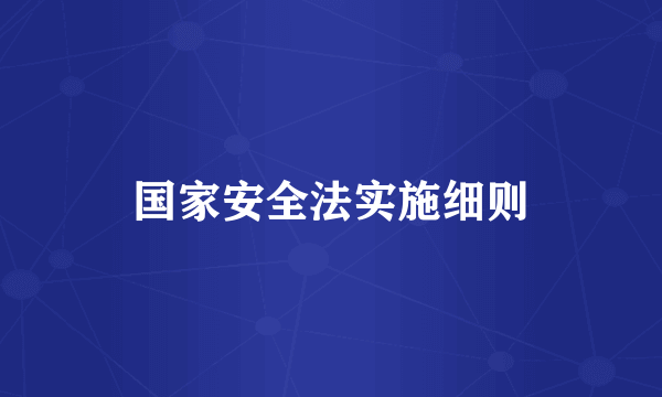 国家安全法实施细则