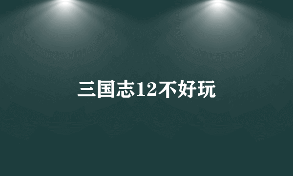 三国志12不好玩