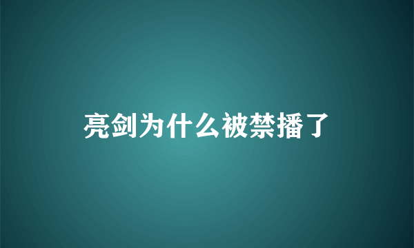 亮剑为什么被禁播了