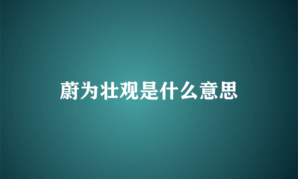 蔚为壮观是什么意思