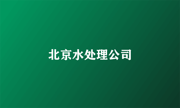 北京水处理公司