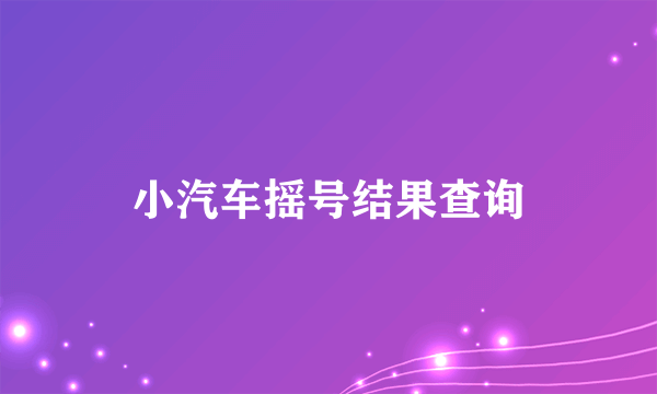 小汽车摇号结果查询