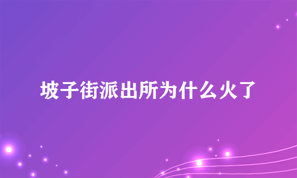 坡子街派出所为什么火了