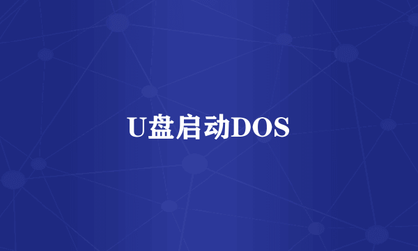 U盘启动DOS