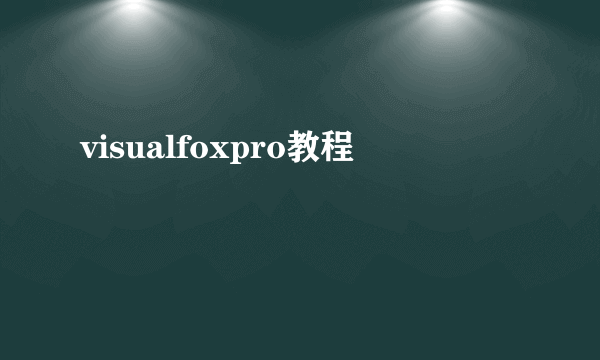 visualfoxpro教程