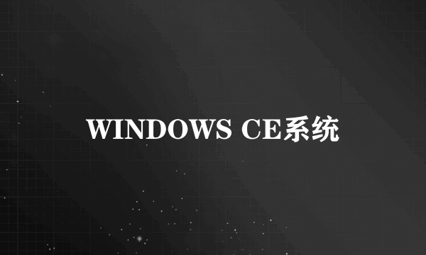 WINDOWS CE系统