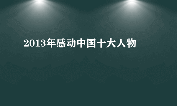 2013年感动中国十大人物