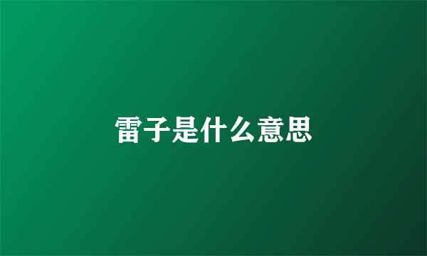 雷子是什么意思