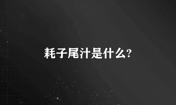 耗子尾汁是什么?