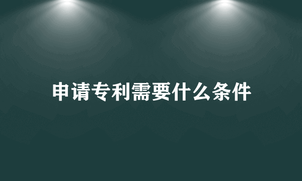 申请专利需要什么条件