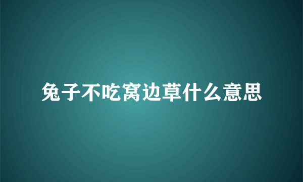 兔子不吃窝边草什么意思