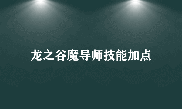 龙之谷魔导师技能加点