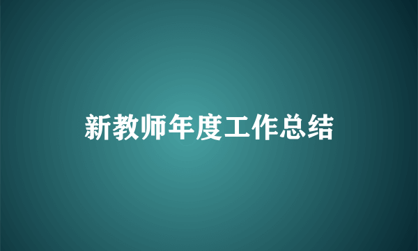 新教师年度工作总结