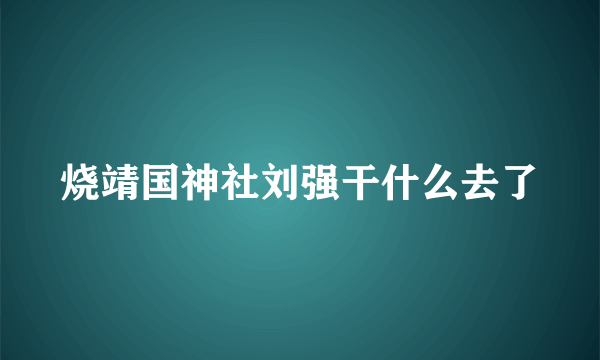 烧靖国神社刘强干什么去了