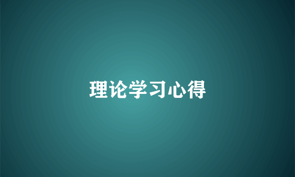 理论学习心得