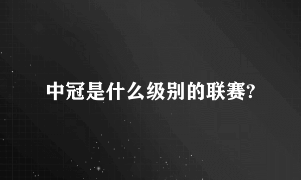 中冠是什么级别的联赛?