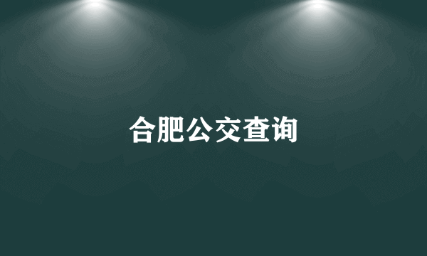 合肥公交查询