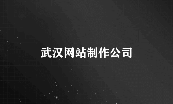 武汉网站制作公司