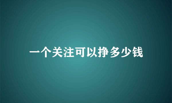 一个关注可以挣多少钱