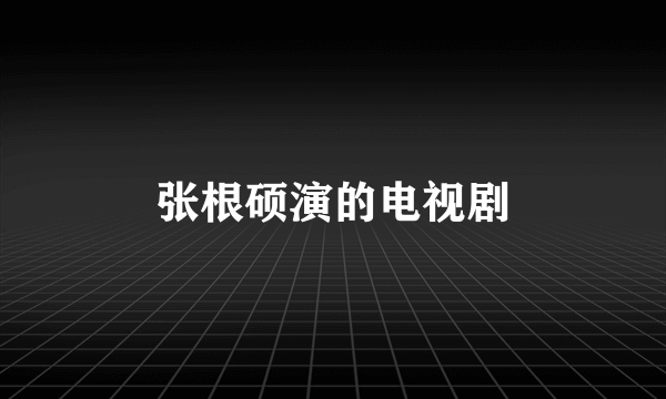 张根硕演的电视剧