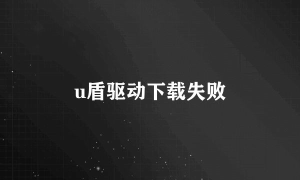 u盾驱动下载失败