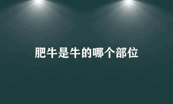 肥牛是牛的哪个部位