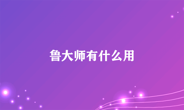 鲁大师有什么用