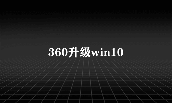 360升级win10