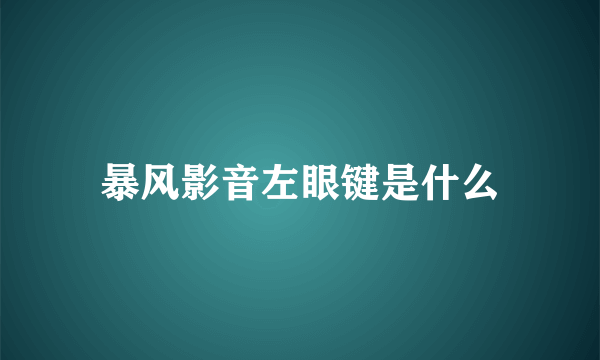 暴风影音左眼键是什么