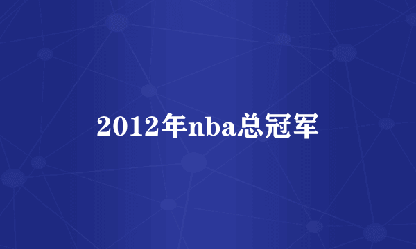 2012年nba总冠军