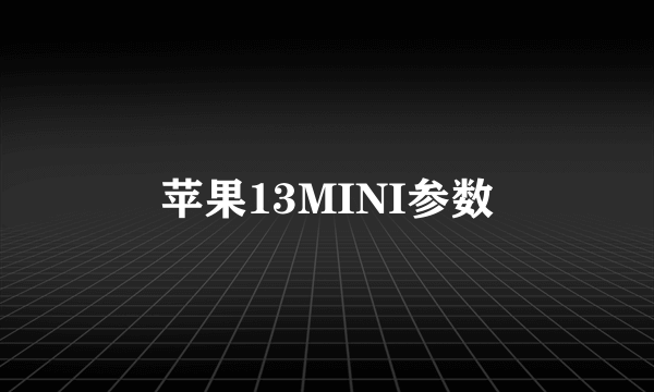 苹果13MINI参数