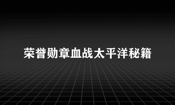 荣誉勋章血战太平洋秘籍