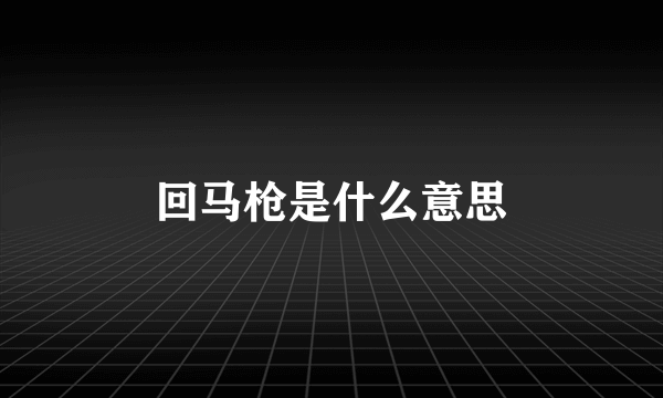 回马枪是什么意思