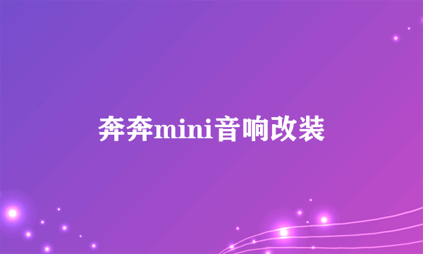 奔奔mini音响改装